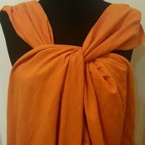 NWT Zara Twist-front Orange Sleeveless Top